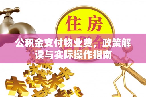 东源公积金支付物业费，政策解读与实际操作指南