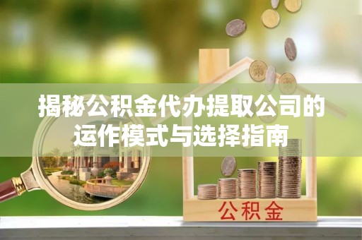 东源揭秘公积金代办提取公司的运作模式与选择指南