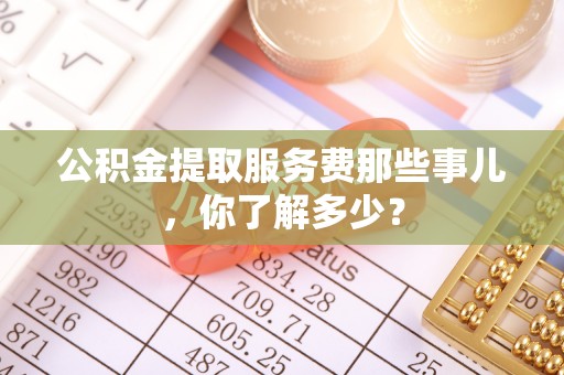 东源公积金提取服务费那些事儿，你了解多少？