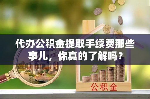 东源代办公积金提取手续费那些事儿，你真的了解吗？